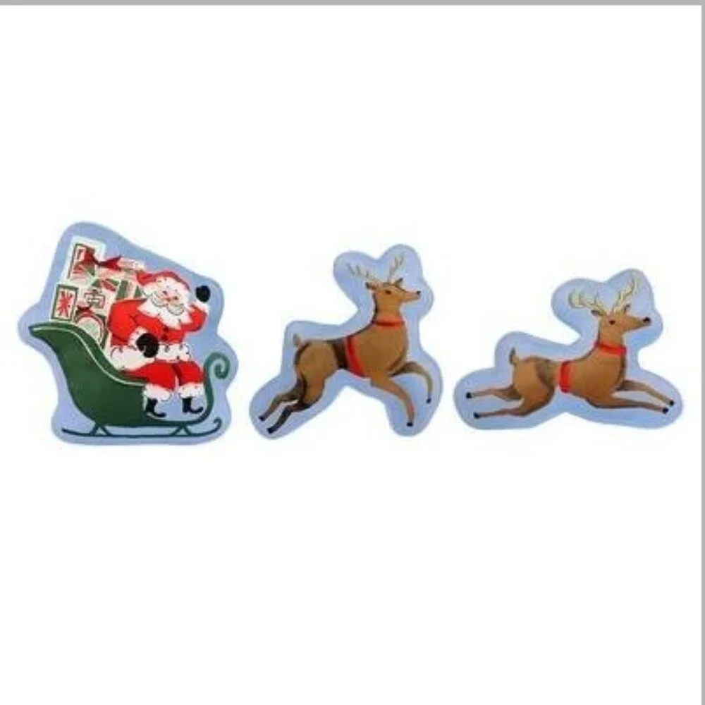 St Nicholas Shaped Pillow Set Santa Reindeer 3-pack Christmas Throw 9.4X12.5